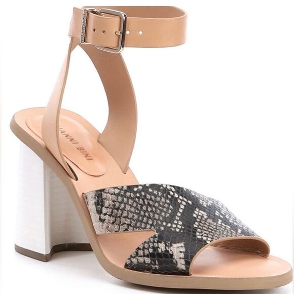 Gianni Bini Marilane snake print block heel sandal women’s shoe size 7.5 - Picture 1 of 12